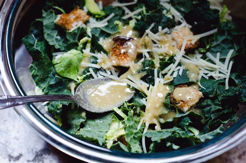 Kale & Brussels Sprout Caesar Salad | So... Lets Hang Out