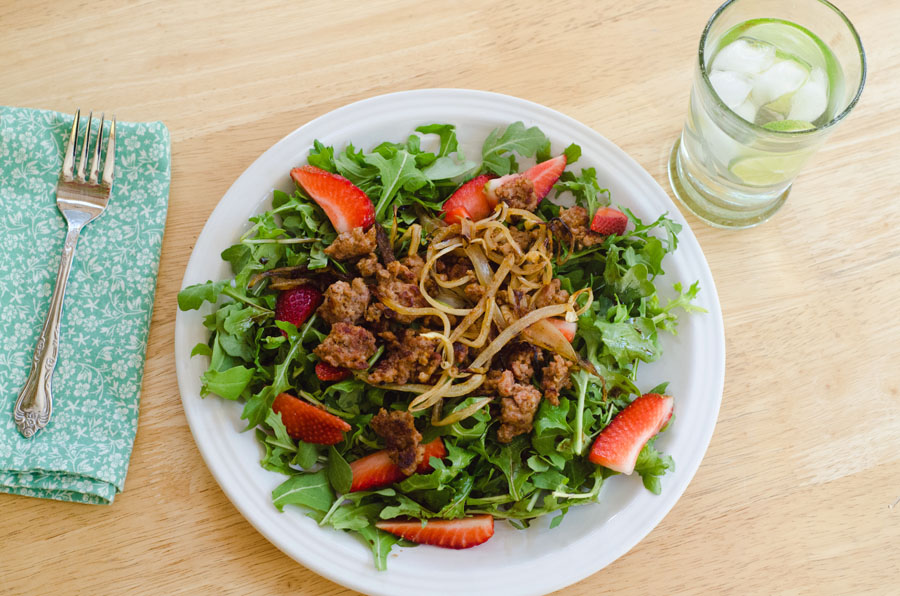 Arugula Salad with Sausage and Strawberries | So...Let's Hang Out