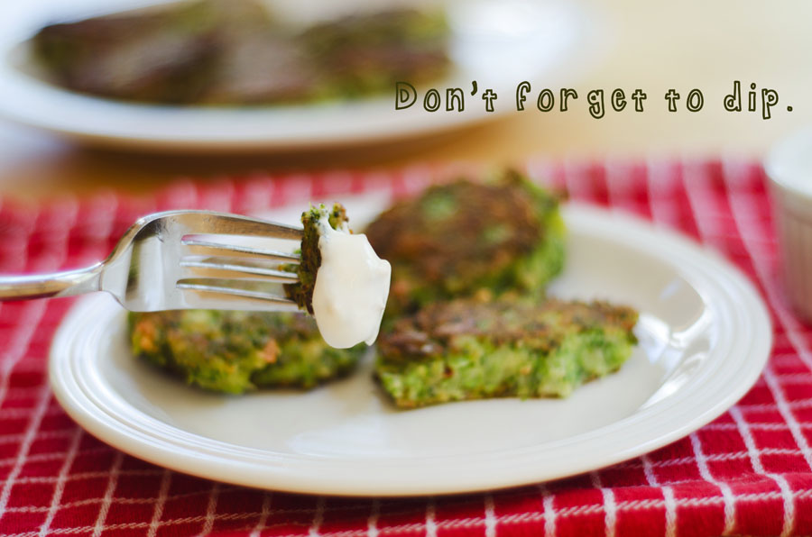 Broccoli Fritters With Lemon Yogurt Dipping Sauce | So...Let's Hang Out