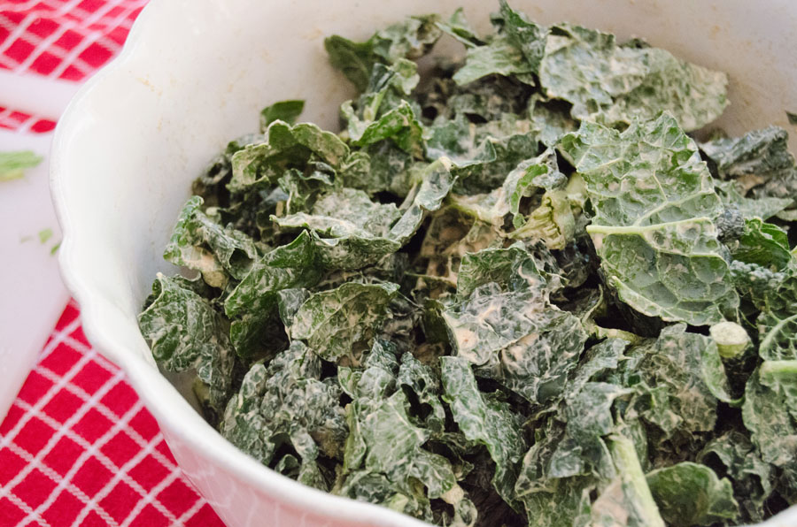 Raw Kale Salad With Creamy Almond Dressing | So... Let's Hang Out