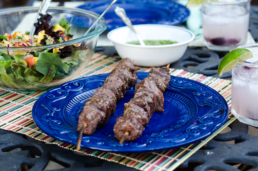 Easy Beef Kebabs With Tangy Rosemary Chimichurri | So...Let's Hang Out