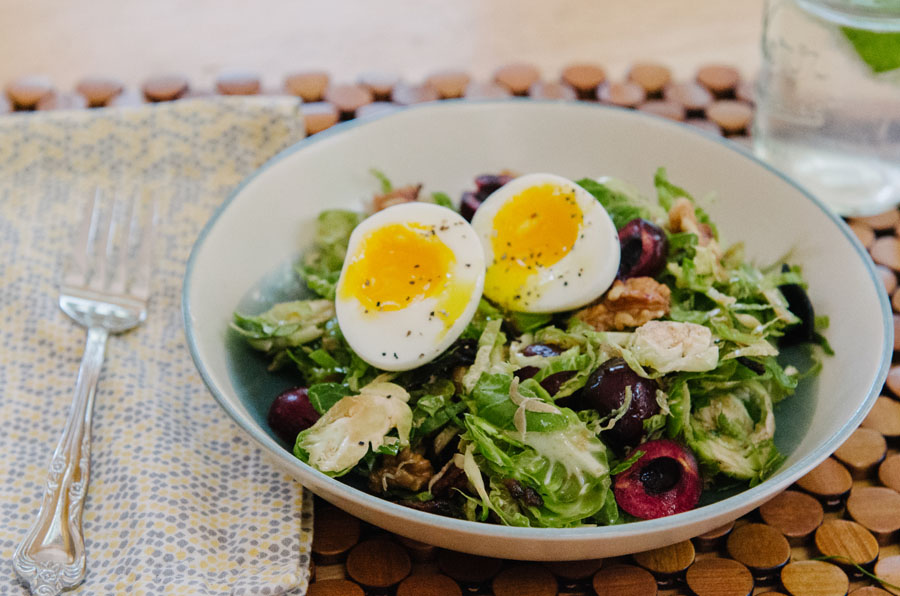 Brussels Sprout Salad With Walnuts, Cherries & Bacon | So...Let's Hang Out