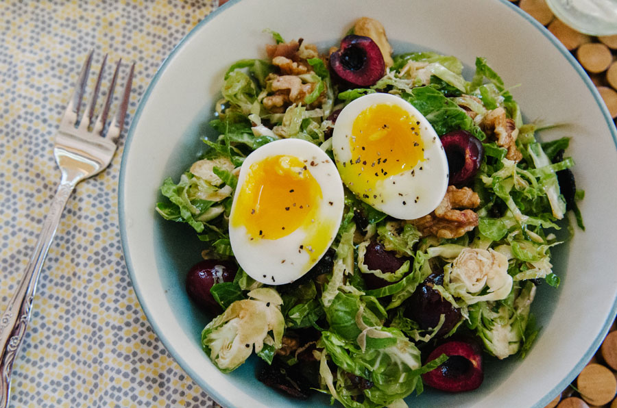 Brussels Sprout Salad With Walnuts, Cherries & Bacon | So...Let's Hang Out