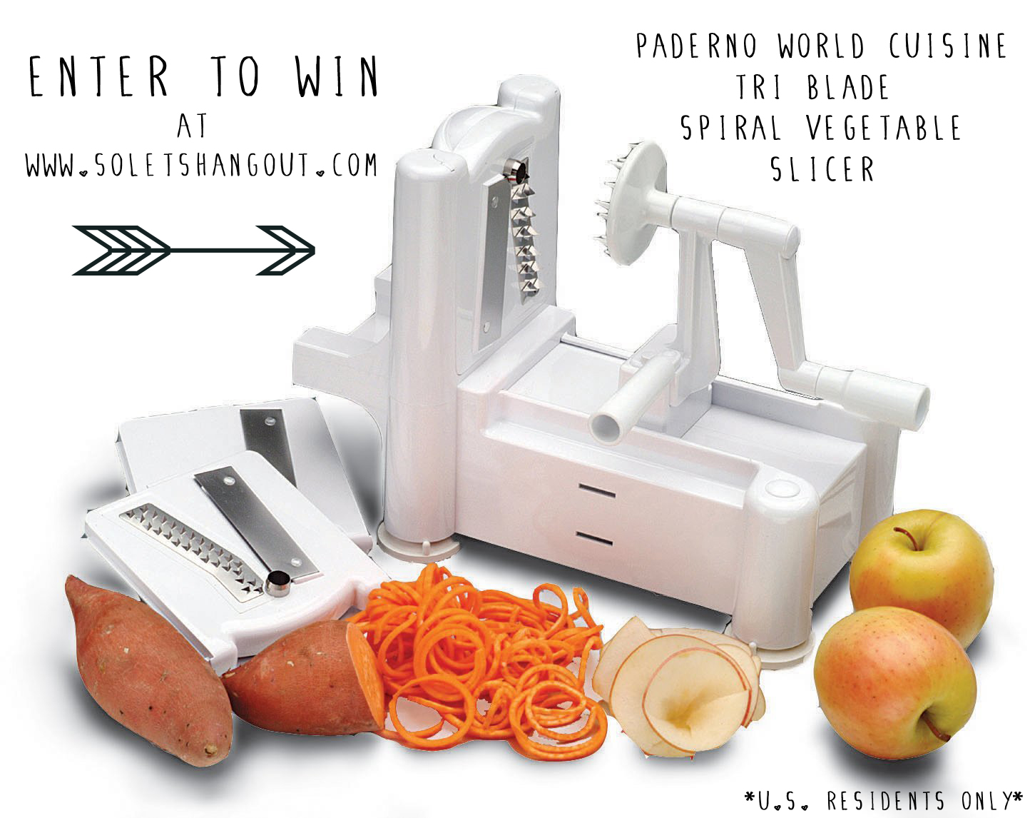 Paderno World Cuisine 2 Blade Handheld Spiralizer