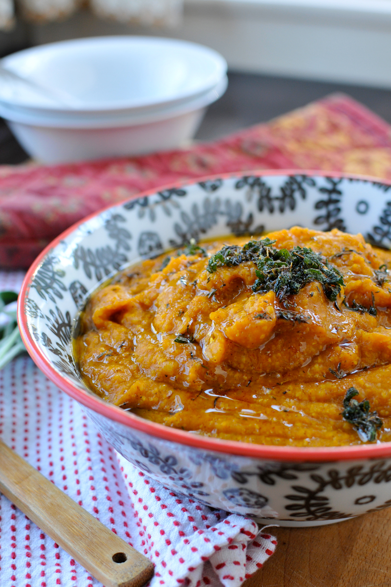 Pumpkin Polenta With Browned Butter & Sage 