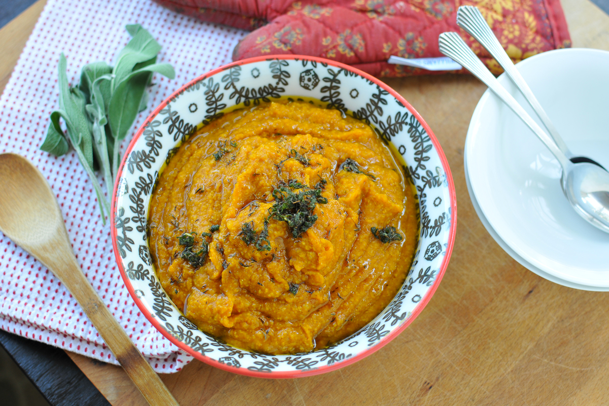 Pumpkin Polenta With Browned Butter & Sage 