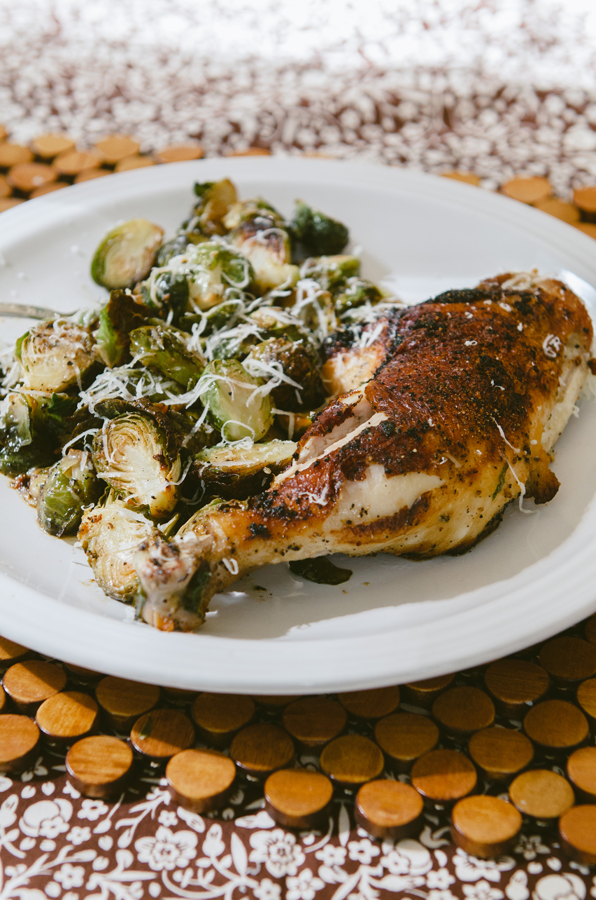 One-Pan Crispy Chicken Legs & Brussels Sprouts | So...Let's Hang Out