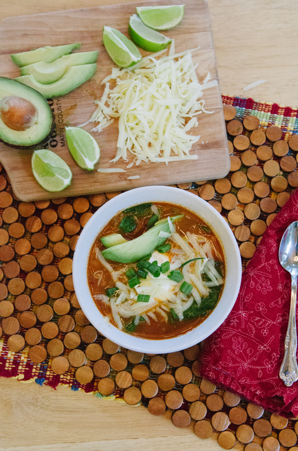 fiesta chicken soup {gluten-free & paleo option}