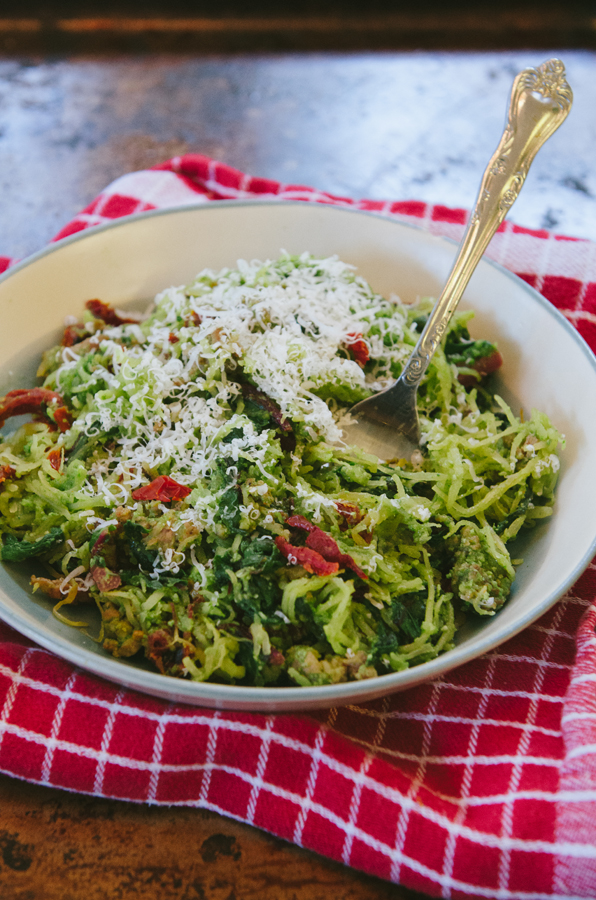 Spaghetti Squash Pesto Pasta With Chard & Sun Dried Tomatoes | So...Let's Hang Out