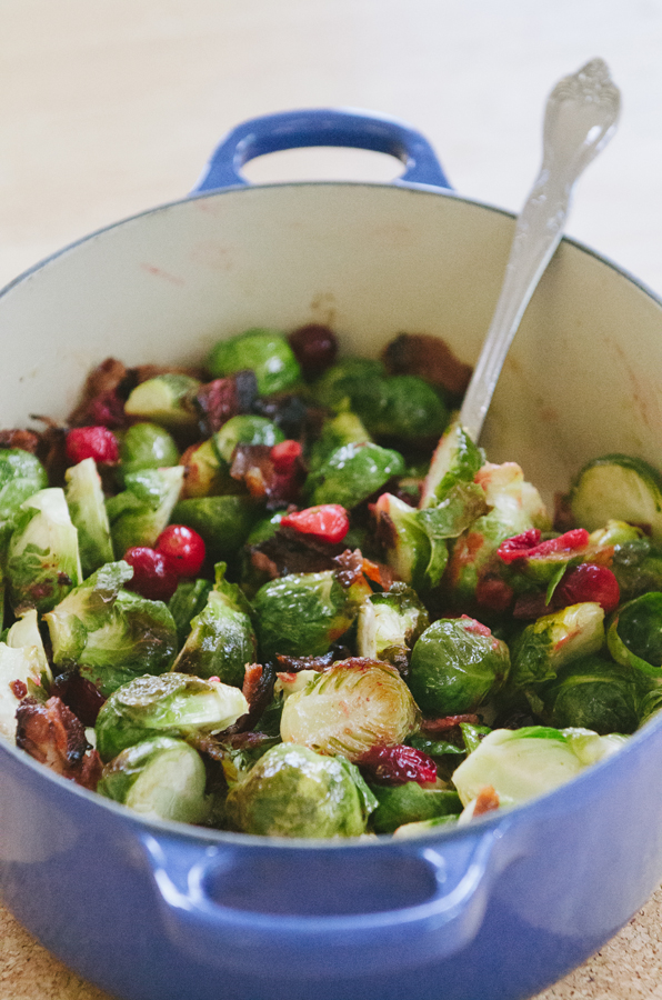 Bacon & Cranberry Roasted Brussels Sprouts With Honey Dijon Dressing 