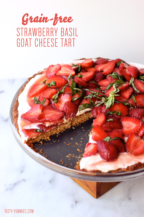 Grain Free Strawberry Basil Goat Cheese Tart