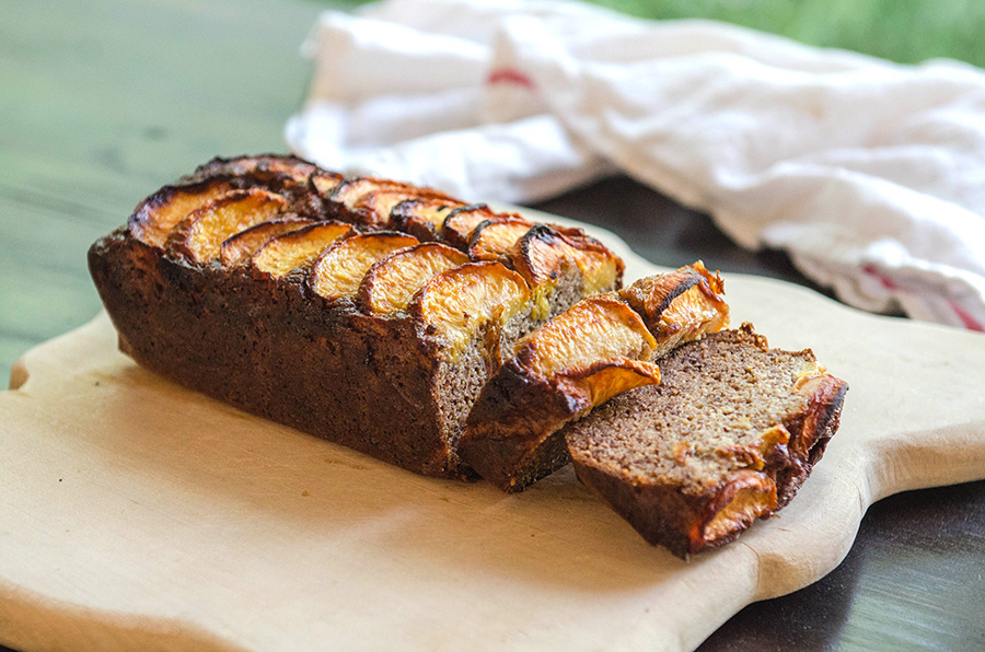 Grain-Free Bourbon Peach Banana Bread | soletshangout.com #glutenfree #grainfree #paleo #primal 