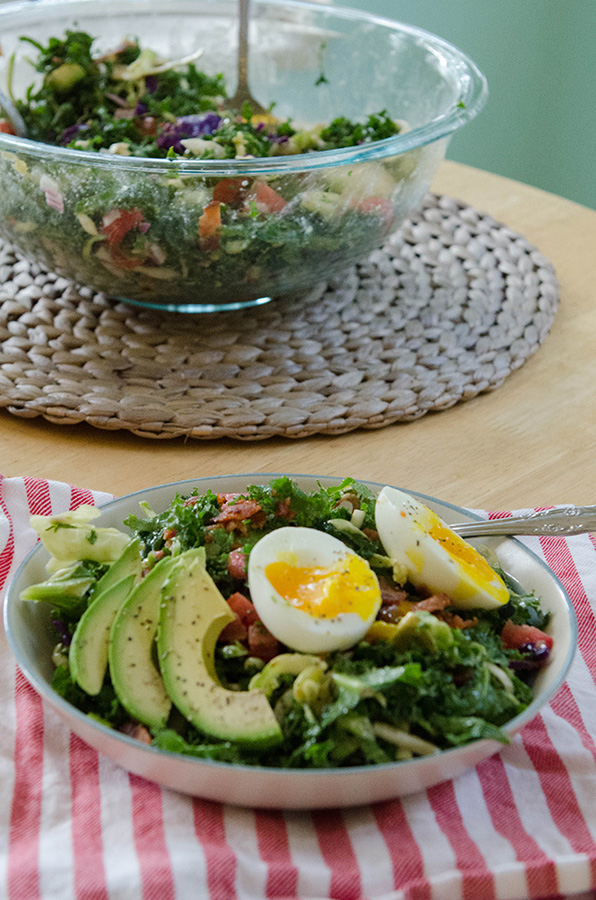 BLT Breakfast Salad With Soft Boiled Eggs & Avocado | soletshangout.com