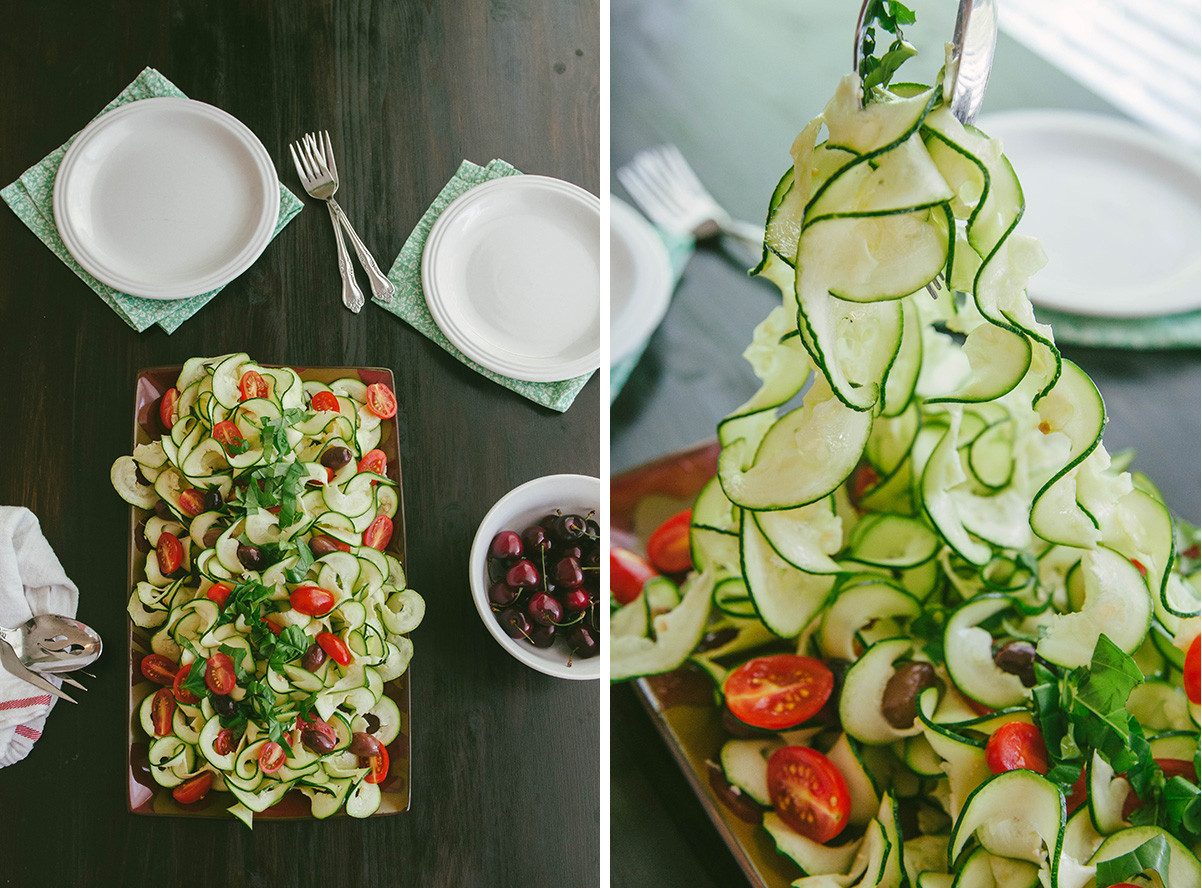 Whole 30 Recap, Week Two + Raw Zucchini Ribbon Salad With Tomatoes, Basil and Olives| soletshangout.com