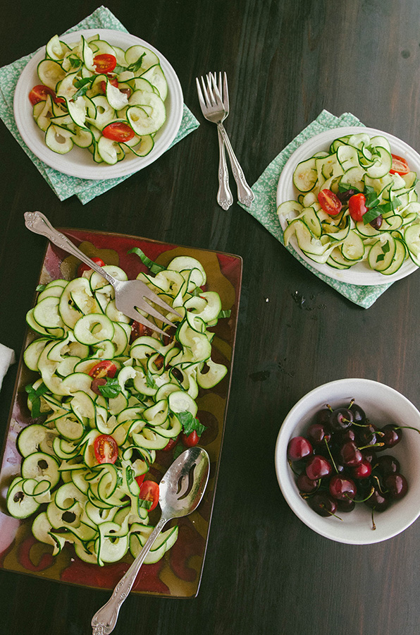 Whole 30 Recap, Week Two + Raw Zucchini Ribbon Salad With Tomatoes, Basil and Olives| soletshangout.com