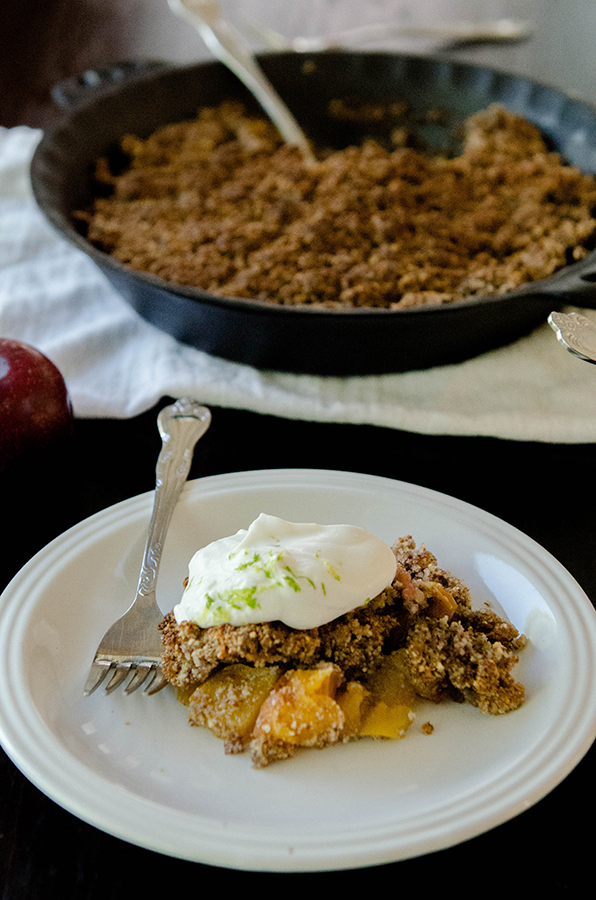 Grain-Free Stone Fruit Cobbler with Lime Coconut Cream| soletshangout.com #soletspigout #soletspigoutpotluck #grainfree #glutenfree #paleo #primal #vegan