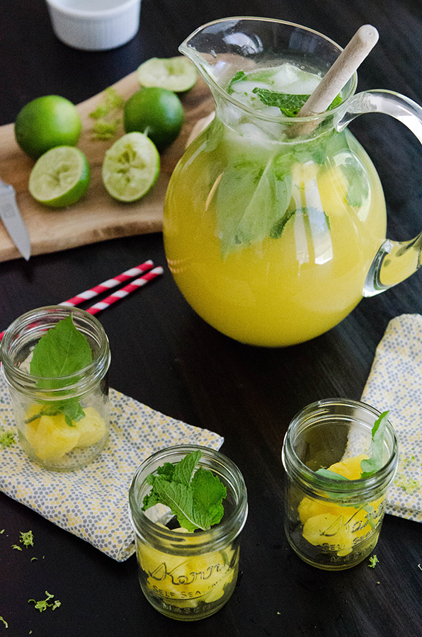Herbed Pineapple Limade with Basil + Mint! #soletspigout soletshangout.com 