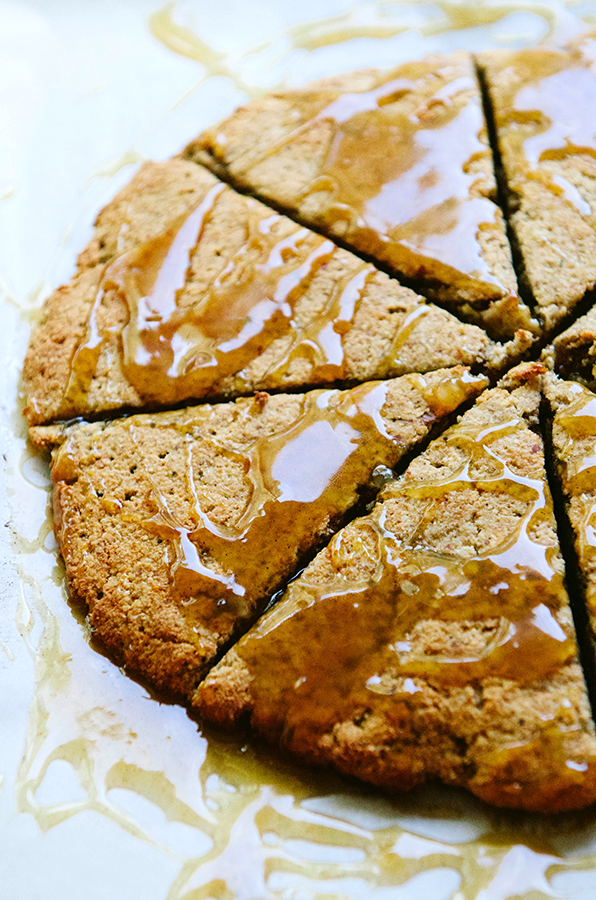 spicy banana scones with caramel glaze {grain-free + gluten-free}