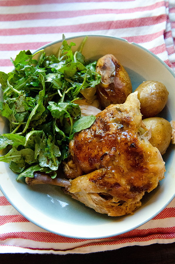 Slow Cooker Whole Chicken Potatoes With Hard Cider Gravy