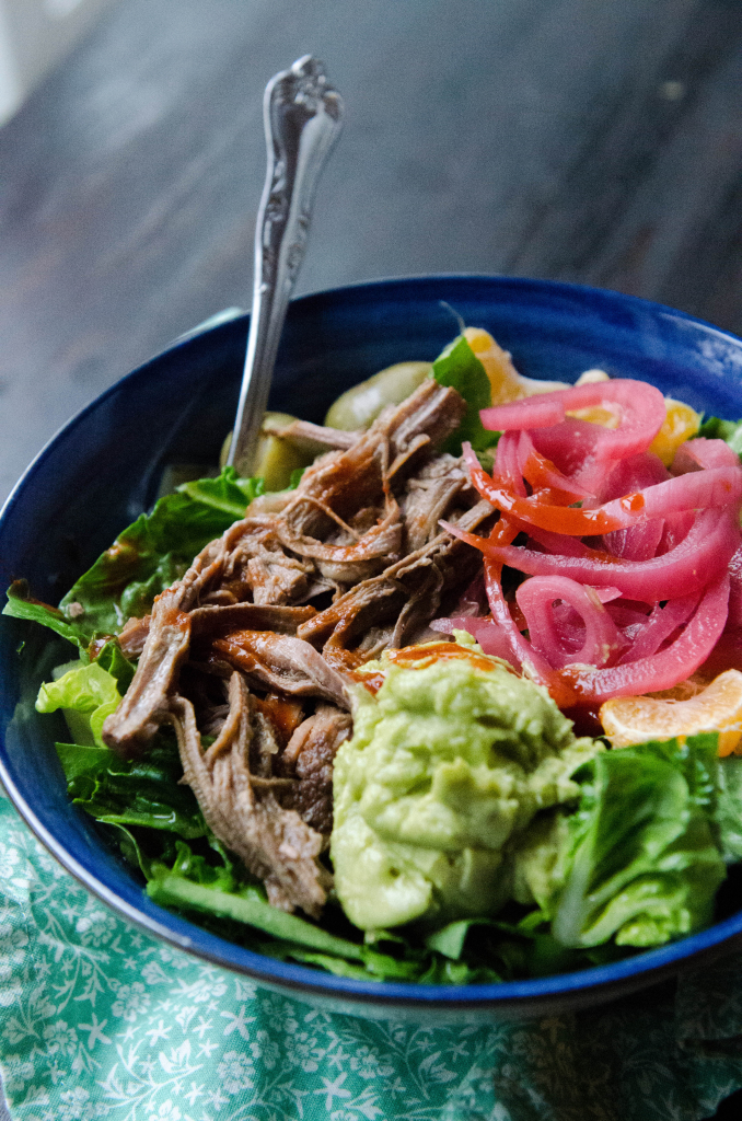 Slow-Cooker Cuban Brisket Taco Bowls// soletshangout.com #cincodemayo #brisket #glutenfree #paleo #slowcooking #crockpot #tacobowl