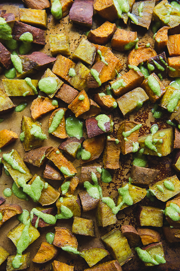 Grilled Sweet Potatoes with Cilantro Chimichurri - Recipe Runner