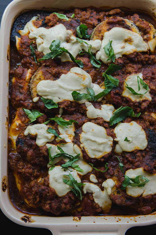 Paleo Eggplant Parmesan With Pork Ragu by @SoLetsHangOut // #glutenfree #dairyfree #whole30 #eggplantparmesan #eggplant #italian #vegan #paleo 