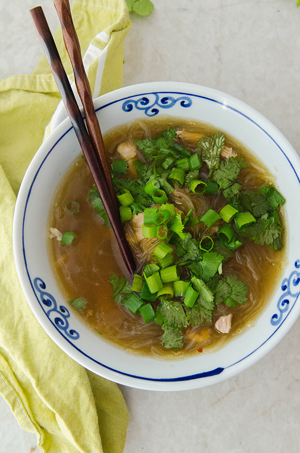 Instant Pot Chicken Ginger Noodle Soup // by @Soletshangout #paleo #glutenfree #primal #soup #chicken #kelpnoodles #healthy #healing #wellness #ginger