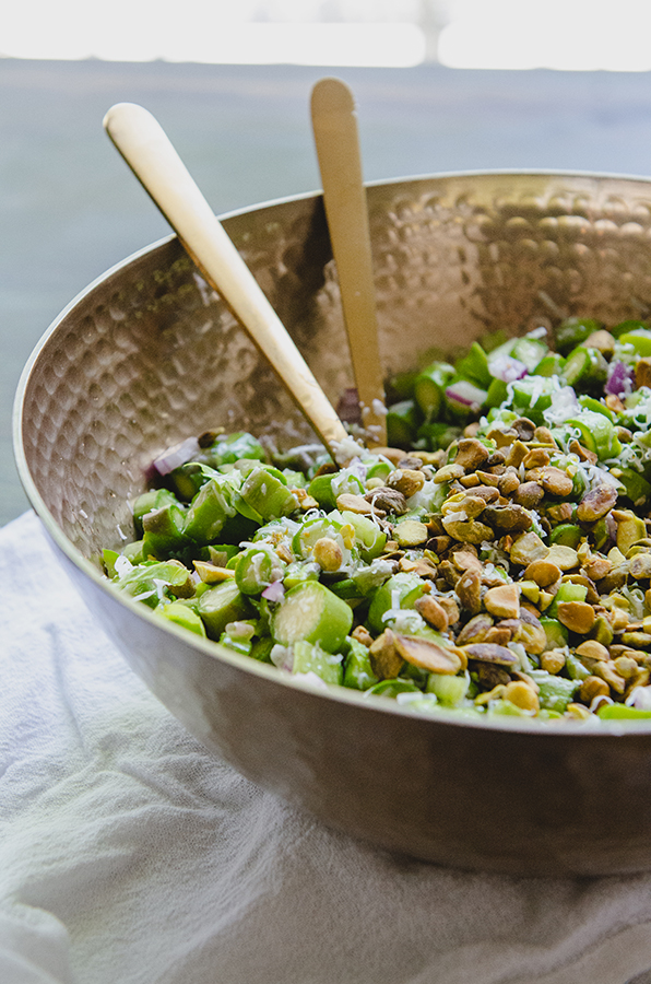 Spring Asparagus Salad with Pecorino + Pistachios by @SoLetsHangOut // #glutenfree #spring #asparagus #salad #primal #keto #healthy #vegetables #sides 